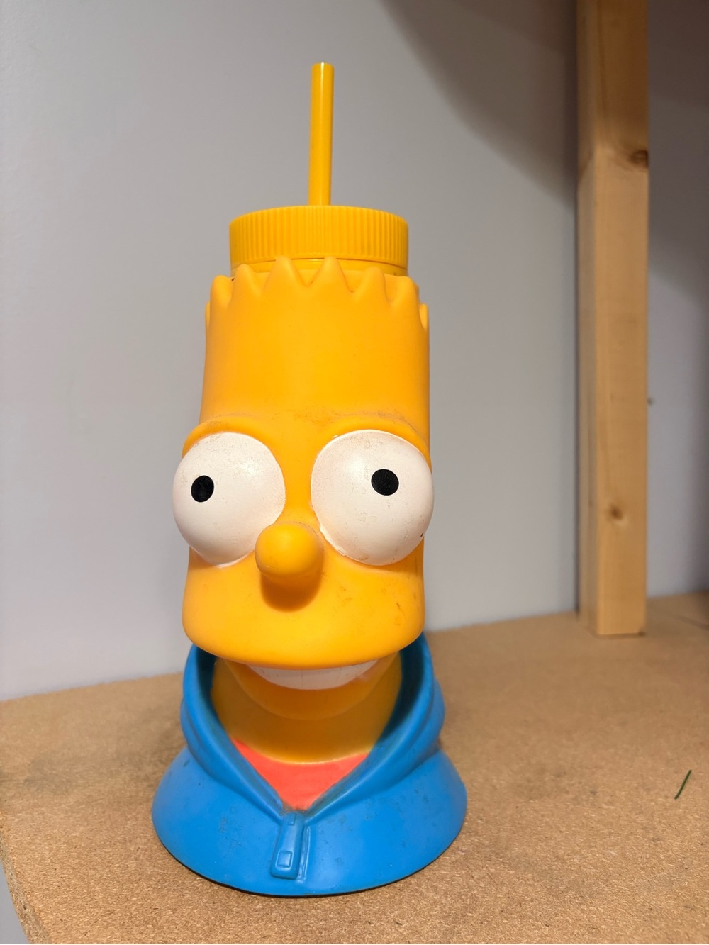 Bart Simpson Character Cup with Straw - Yellow & Blue